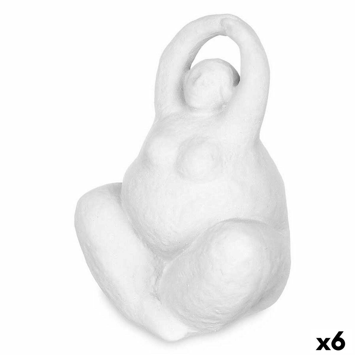 Dekorativ Hvid Yoga Figur i Dolomite - 6 Enheder