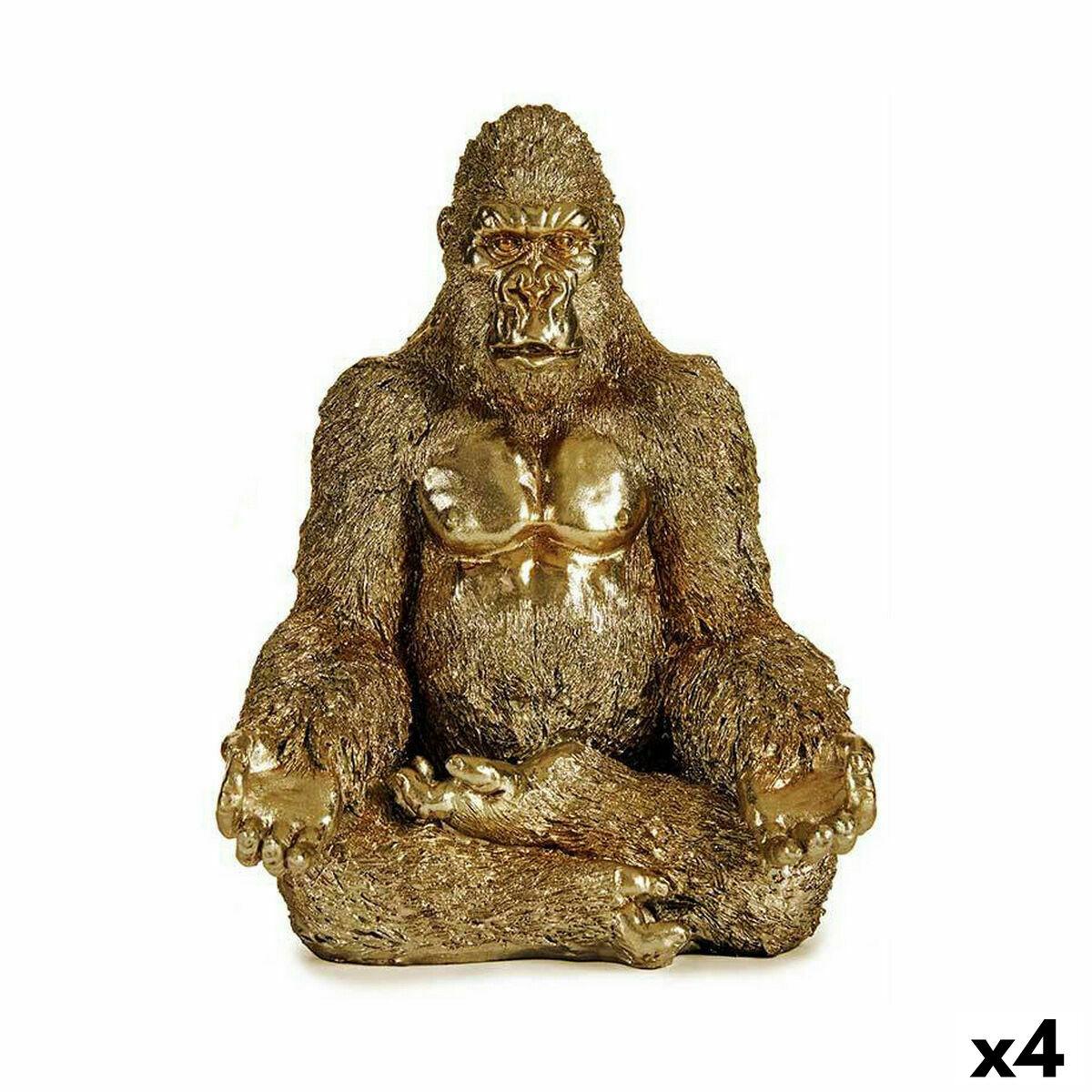 Dekorativ Gorilla Yoga Figur i Guld – Unik Hjem Deko