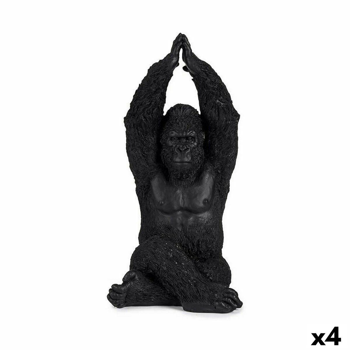 Dekorativ Sort Gorilla Yoga Figur - 4 Enheder til Hjemmet